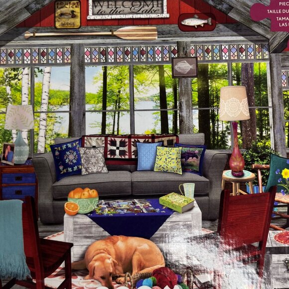 Ceaco Tracy Flickinger Lake Cabin 300 Piece Oversized Jigsaw Puzzle - Picture 5 of 6